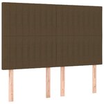 vidaXL Cadre de lit avec tête de lit marron foncé 140x190 cm Tissu