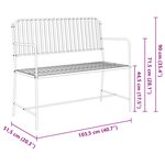 vidaXL Banc Blanc Métal 103 5 x 51 5 x 90 cm Durable Banc d'extérieur