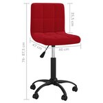 vidaXL Chaises à manger pivotantes lot de 2 rouge bordeaux velours