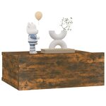 vidaXL Table de chevet flottante Chêne fumé 40x30x15 cm
