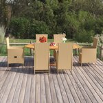 vidaXL Ensemble à manger de jardin 7 Pièces Résine tressée Beige