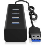 Hub usb 3.0 externe 4 ports - entrée type a - aluminium noir icy box