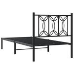 vidaXL Cadre de lit métal avec tête de lit noir 75x190 cm