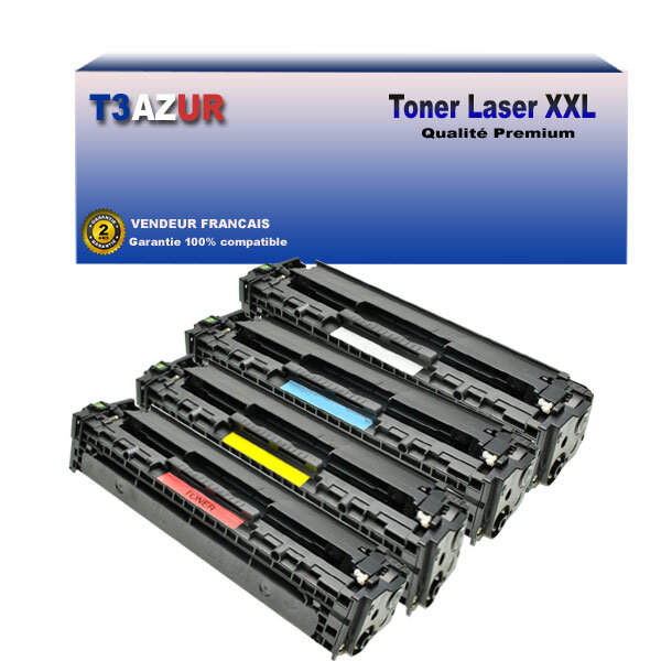 T3AZUR - Lot de 4 Toners compatibles avec Canon 718 pour Canon MF-8380CDW  MF-8500  MF-8540CDN (Noir+Couleur)