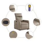 vidaXL Fauteuil inclinable de massage électrique cappuccino similicuir