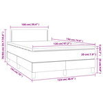 vidaXL Sommier à lattes de lit matelas LED gris clair 120x190 cm tissu