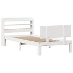 vidaXL Cadre de lit avec tête de lit blanc 90x200cm bois de pin massif