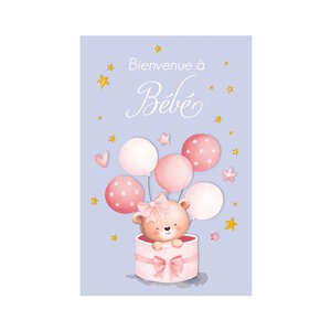 Carte De Voeux - Naissance - Bienvenue à Bébé Fille