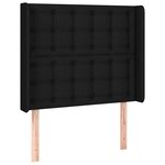 vidaXL Sommier à lattes de lit matelas et LED Noir 100x200 cm Tissu