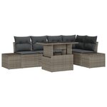 vidaXL Ensemble de Canapé de Jardin de 6 pièces avec Coussins Gris en Rattan