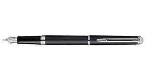 Stylo plume Hémisphère Pointe Moyenne Corps, noir mat Attribut Chromé WATERMAN