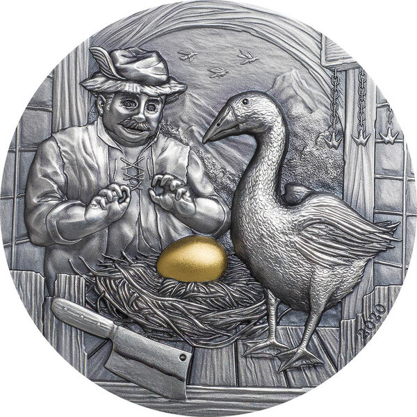 Pièce de monnaie en Argent 10 Dollars g 62.2 (2 oz) Millésime 2020 Famous Fables GOOSE THAT LAID THE GOLDEN EGG