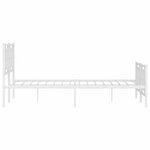 vidaXL Cadre de lit métal avec tête de lit/pied de lit blanc 135x190cm