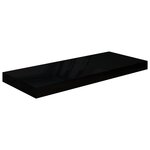 vidaXL Étagère murale flottante 2 Pièces Noir brillant 60x23 5x3 8 cm MDF