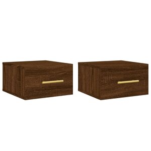 vidaXL Tables de chevet murales 2 Pièces chêne marron 35x35x20 cm