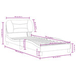 vidaXL Cadre de lit avec lumière LED gris foncé 90x190 cm tissu