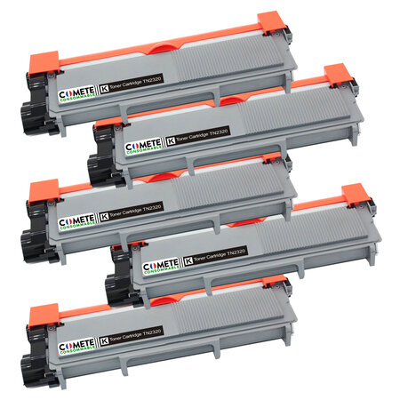 COMETE  Marque française - TN2320 - 5 Toners Compatible avec Brother TN-2320 TN2310 - Toner TN2320 pour Brother DCP-L2520DW MFC-L2700DW HL-L2340DW L2300D L2360DN DCP-L2500D L2560DW - Noir (5)