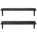 vidaXL Étagères murales 2 Pièces 75x23 5 cm noir acier inoxydable