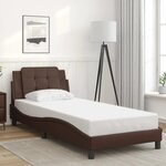 vidaXL Cadre de lit avec lumières LED marron 80x200 cm similicuir