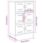 vidaXL Buffet haut vert olive 68x39x113 cm acier