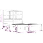 vidaXL Cadre de lit bois de pin massif 135x190 cm double
