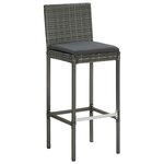 vidaXL Ensemble de bar d'extérieur 5 Pièces coussins Résine tressée Gris