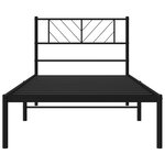 vidaXL Cadre de lit métal avec tête de lit noir 107x203 cm