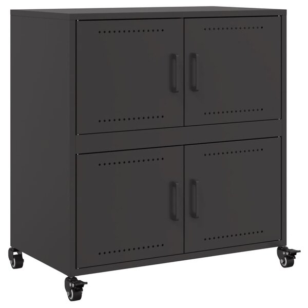 vidaXL Buffet noir 68x39x72 cm acier laminé à froid