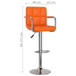 vidaXL Tabourets de bar lot de 2 orange similicuir