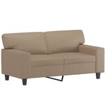vidaXL Canapé 2 places avec oreillers cappuccino 120 cm similicuir