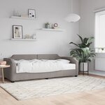 vidaXL Lit de jour avec matelas taupe 90x200 cm tissu