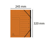 Trieur Agrafé Avec Élastiques Intérieur Noir 7 Compartiments - A4 - Orange - X 10 - Exacompta