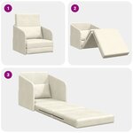 vidaXL Canapé-lit au sol 2-en-1 crème 65x80x83 cm en velours