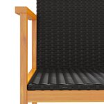 vidaXL Chaises de jardin lot de 2 noir résine tressée et bois massif
