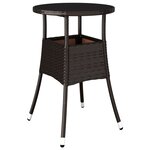 vidaXL Ensemble à manger de jardin et coussins 5Pièces marron rotin verre
