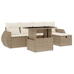 vidaXL Salon de jardin avec coussins 6 Pièces beige résine tressée