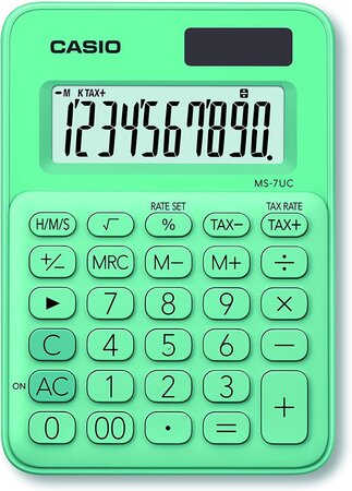 Calculatrice CASIO MS-7UC-GN vert menthe