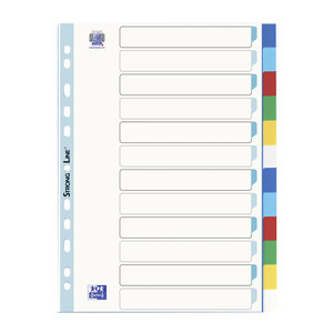 ELBA Intercalaires polypropylène 12/100e personnalisable touches neutres format A4