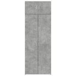 vidaXL Armoire de rangement gris béton 80x42 5x225cm bois d'ingénierie