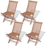 vidaXL Chaises pliables de jardin 4 Pièces Bois de teck solide