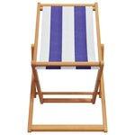 vidaXL Chaises de plage pliantes lot de 2 bleu blanc tissu bois massif