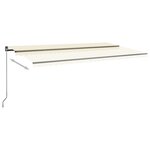 vidaXL Auvent automatique avec capteur de vent et LED 600x350 cm Crème