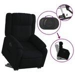 vidaXL Fauteuil inclinable électrique noir tissu