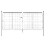 vidaXL Portal de jardin maille argenté 300x175 cm acier galvanisé