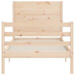 vidaXL Cadre de lit avec tête de lit 90x200 cm bois massif
