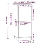 vidaXL Buffets 2 Pièces Marron miel 31 5x34x75 cm Bois massif de pin