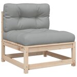 vidaXL Salon de jardin 3 Pièces avec coussins bois de pin massif