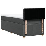 vidaXL Sommier à lattes de lit avec matelas Gris foncé 100x200cm Tissu