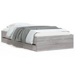 vidaXL Cadre de lit avec tiroirs sans matelas sonoma gris 90x190 cm