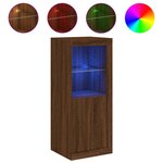 vidaXL Buffet avec lumières LED chêne marron 41x37x100 cm